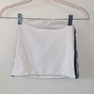 Brandy Melville Tube Top with Navy Striped Sides